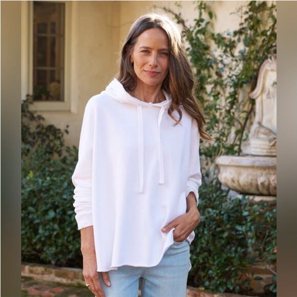 Frank & Eileen Kane Caplet Hoodie Triple Fleece In White Size XS Top - Picture 3 of 12